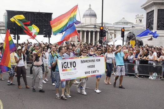 LONDON - July 2: Gay Pride 2011 In Trafalgar Square July 2nd, 2011 in London, England.
