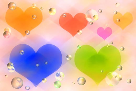 abstract creative symbolic image of fantasy background with hearts