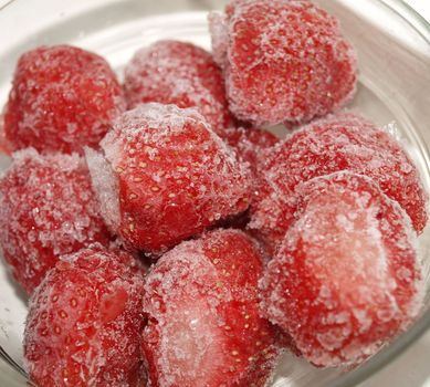 some frozen strawberries