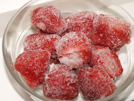 some frozen strawberries