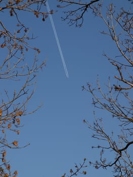 the aircraft on the sky
