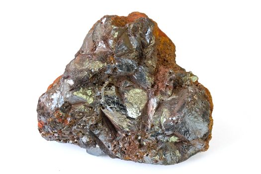 hematite mineral from Elba isle isolated on white background