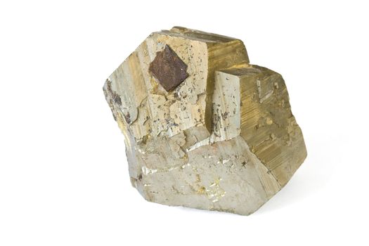 pyrite mineral isolated on white background