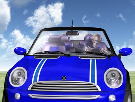 Conceptual image showing the dangers of driving.