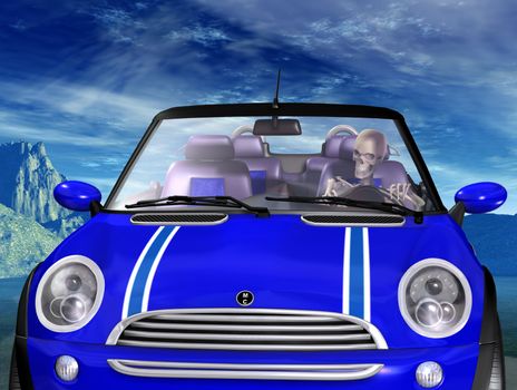 Conceptual image showing the dangers of driving.