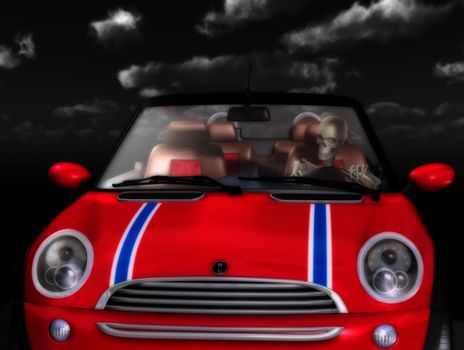 Conceptual image showing the dangers of driving.