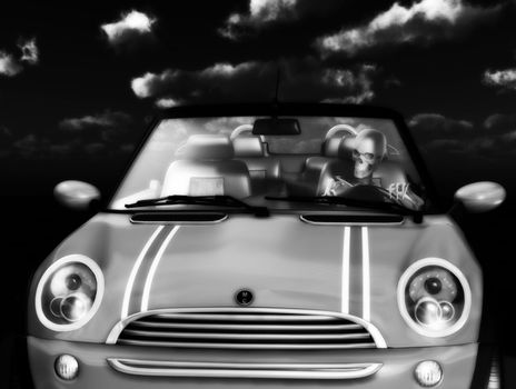 Conceptual image showing the dangers of driving.
