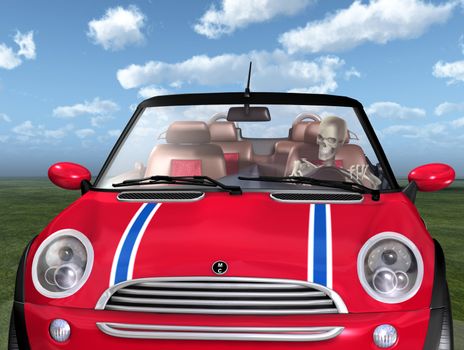 Conceptual image showing the dangers of driving.