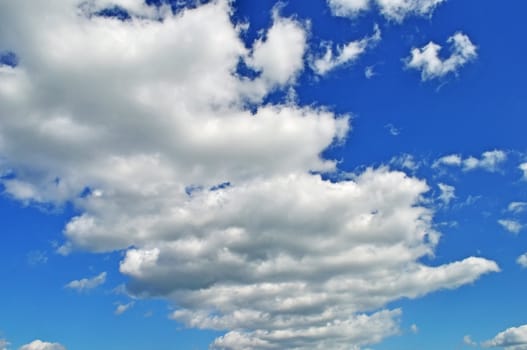 Beautiful cumulus clouds in blue sky