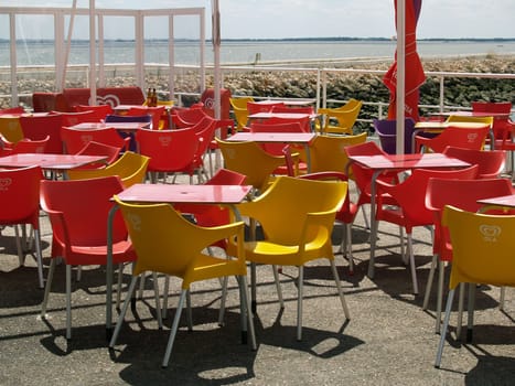 View of the cafe near Lisbon.