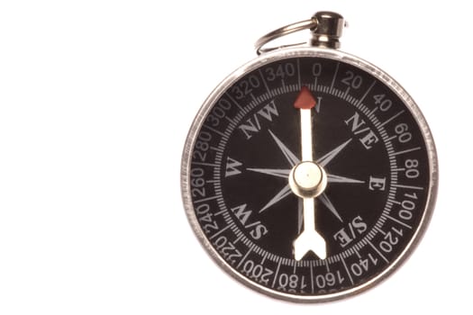 Isolated macro image of a compass.