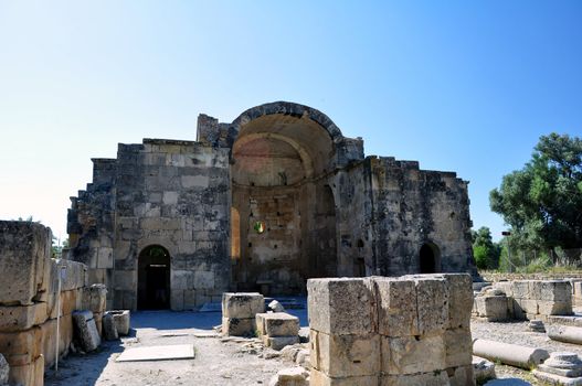 Travel photography: ancient Basilica of Ayios Titos (Saint Titus) in Gortyn, 

Crete, Greece