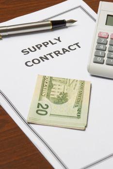 Image of a sypply contract on an office table.
