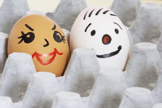 Image of face painted eggs.