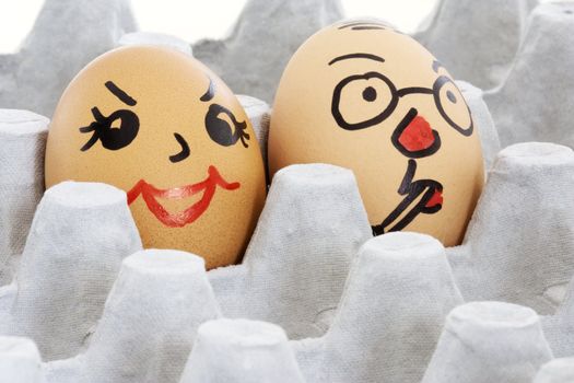 Image of face painted eggs.