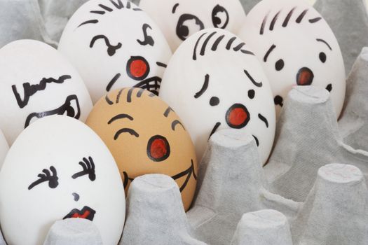 Image of face painted eggs.