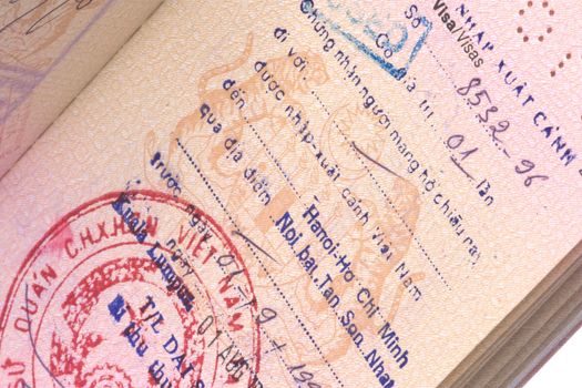 Image of a Vietnamese visa.