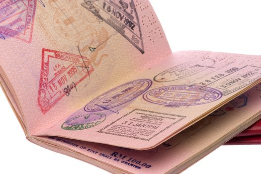Image of passport and visas.