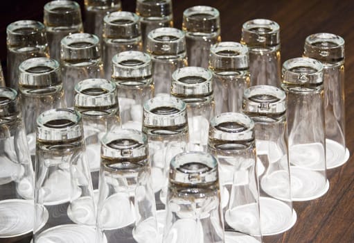 Image of arranged drinking glasses.
