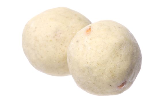 Isolated macro image of Indian ghee balls.