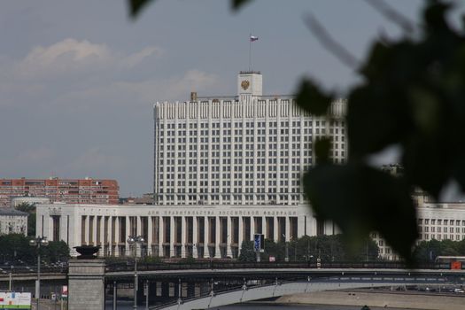 Russian White House of Government builidng in Moscow City.