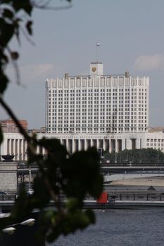 Russian White House of Government builidng in Moscow City.