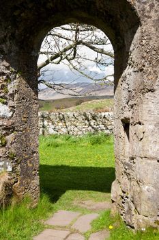 View through Kildalton parish church door arch