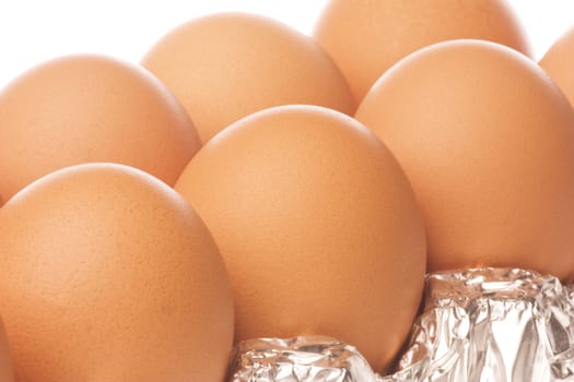 Isolated image of chicken eggs.