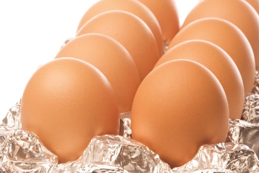 Isolated image of chicken eggs.