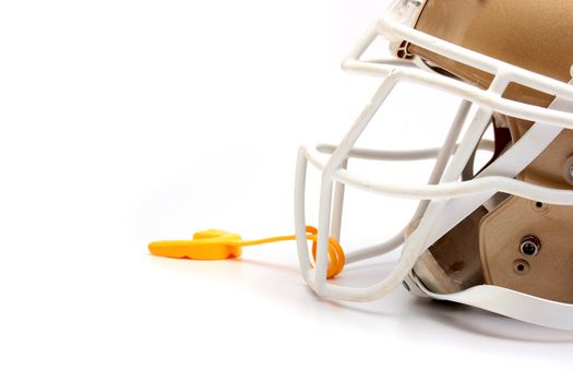 Helmet for game in the American football with a mouthpiece.
