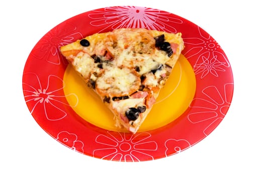 pizza on white background