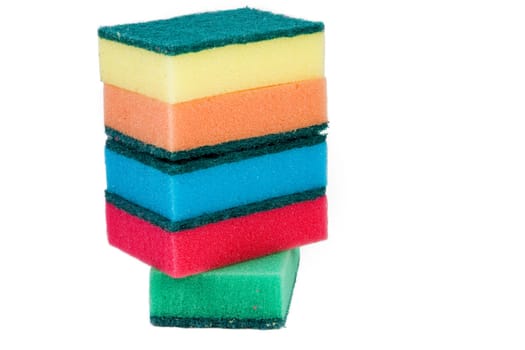 color sponges on white background