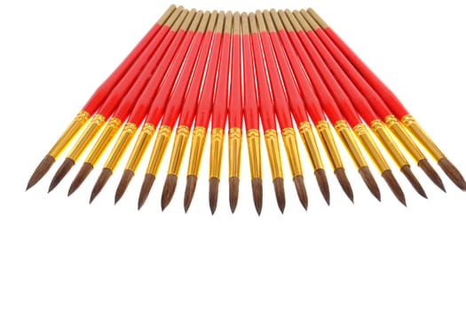 paintbrushes isolated on white background                               