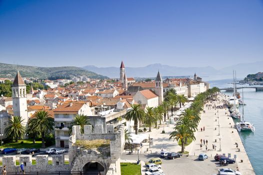 Coast in the old city of Trogire in Croatia