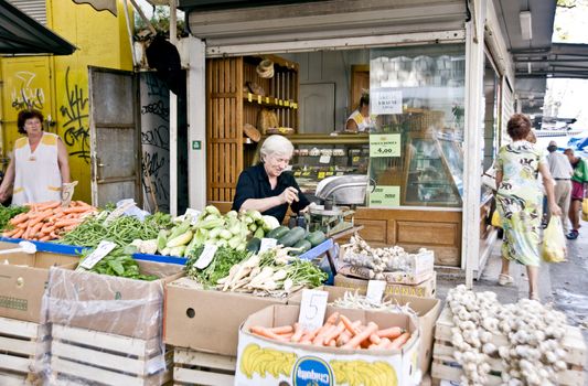 The Sunday vegetable market taken in Croatia