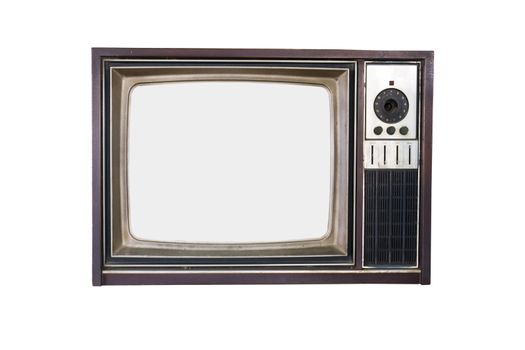 Retro Vintage television  on a white background