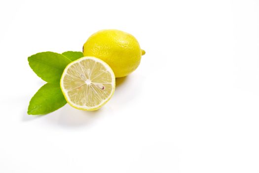 Lemons on a white background