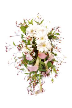 Flower arrangement - bridal bouquet isolated on white