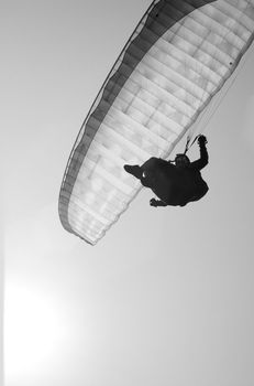 Silhouette of a paraglider