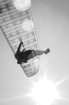 Silhouette of a paraglider