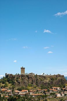 Fortress Polignac in Auvergne, central France, in summer