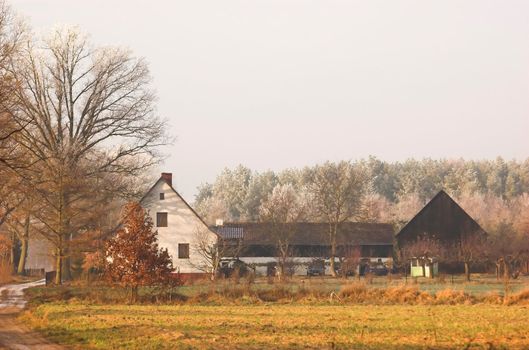 Countryside view with a country house