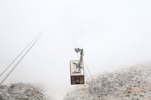 Aerial cableway at mount Tahtali, near Antalya, Turkey