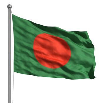 Flag of Bangladesh. Rendered with fabric texture (visible at 100%). Clipping path included.