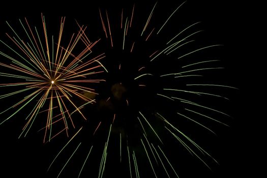 Colorful Fireworks  on black background