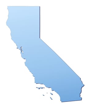 California(USA) map filled with light blue gradient. High resolution. Mercator projection.