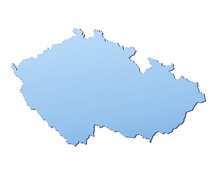 Czech Republic map filled with light blue gradient. High resolution. Mercator projection.