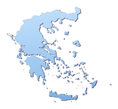 Greece map filled with light blue gradient. High resolution. Mercator projection.