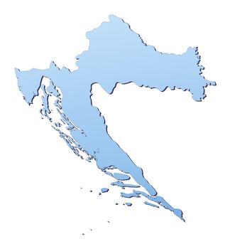 Croatia map filled with light blue gradient. High resolution. Mercator projection.