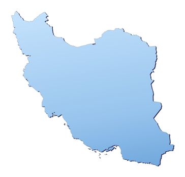 Iran map filled with light blue gradient. High resolution. Mercator projection.
